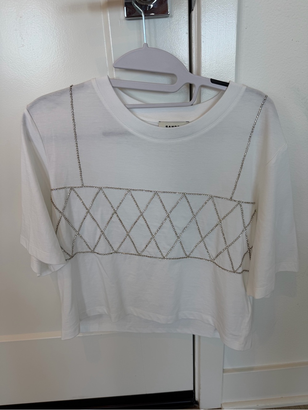 Sandro tee with crystal detailing